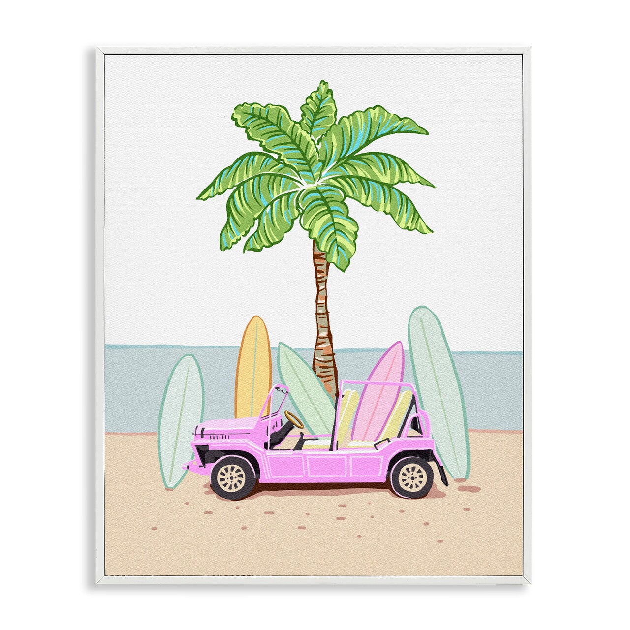 Stupell Industries Surfboard Filled Car Framed Giclee, design by Ziwei Li